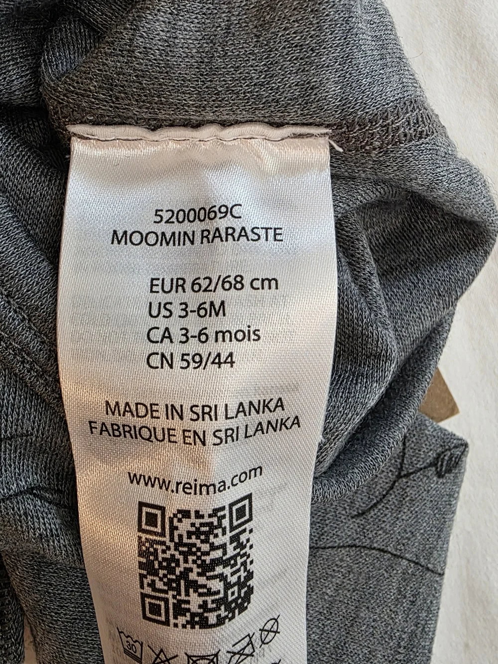 Moomin Reima Wool One Piece 3-6 Mos Sustainable Bodysuit Soft Baby Boy Animals - Picture 7 of 8